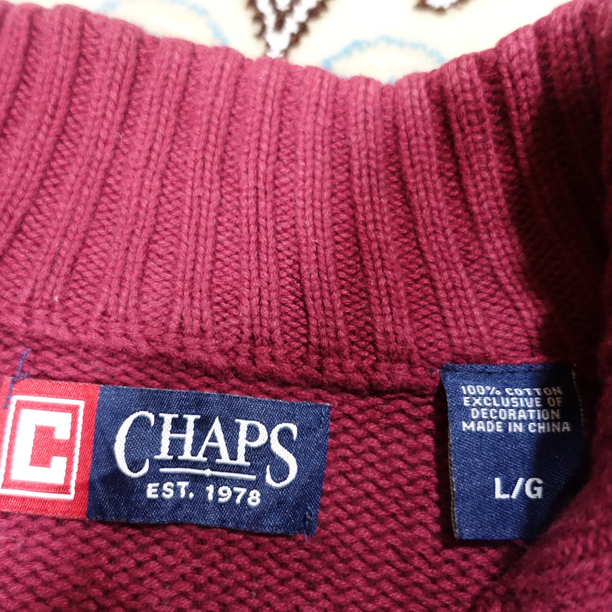 "Chaps" Quarter-Zip Burgunder